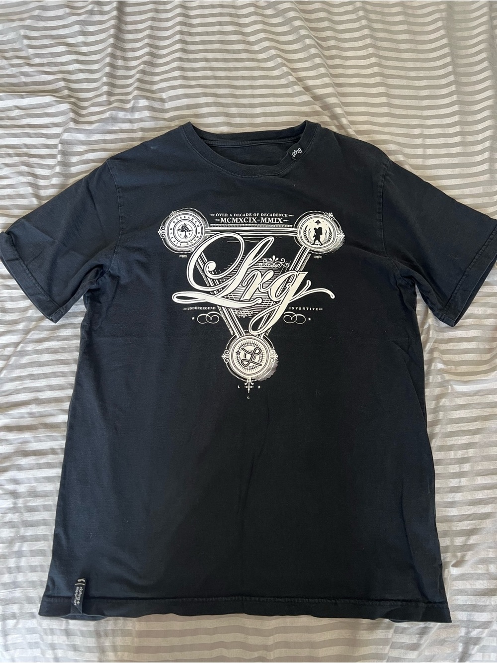LRG Men’s Black Graphic Tee with White Logo
